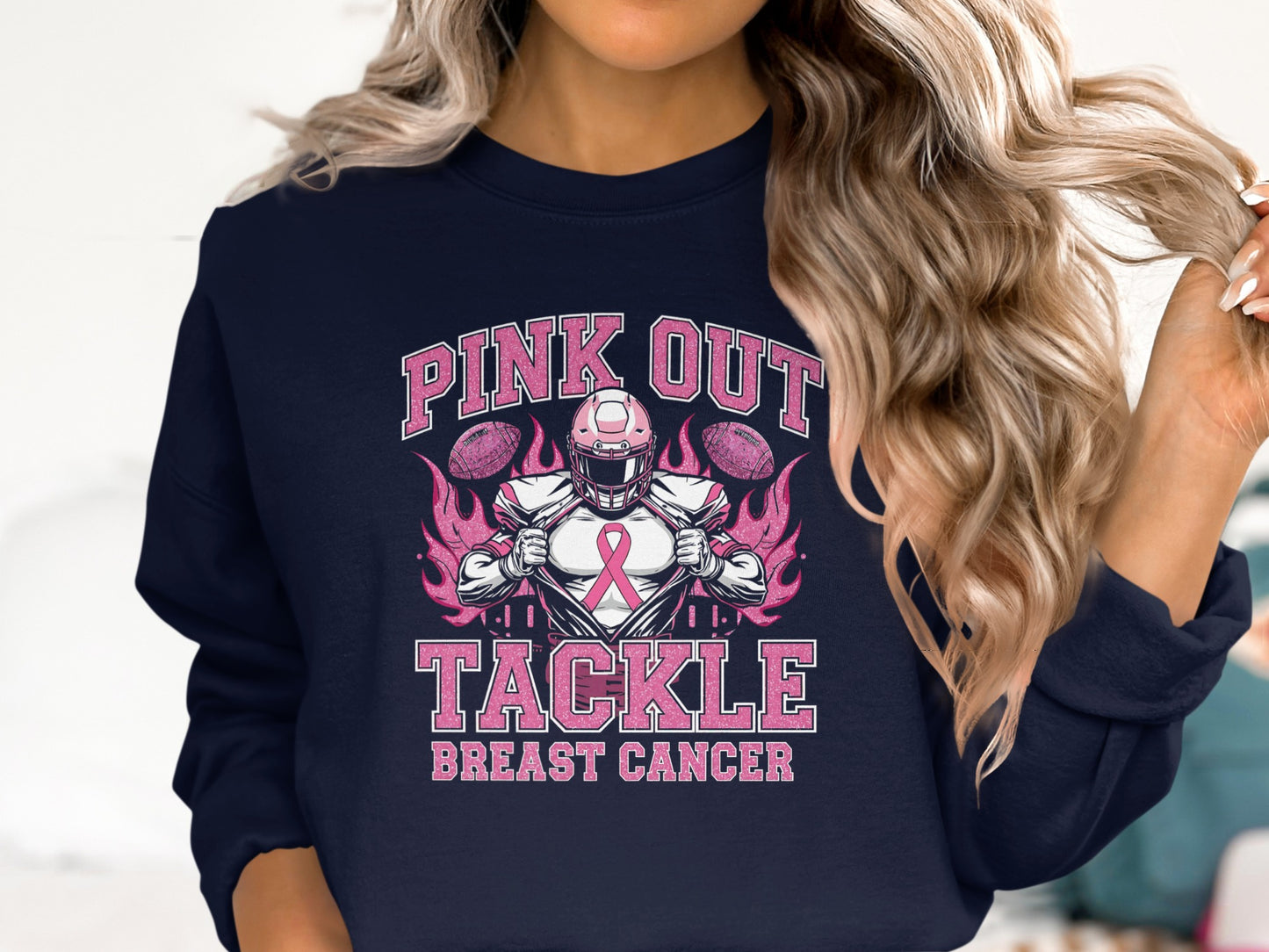 Pink Out Tackle Breast Cancer Hoodie product