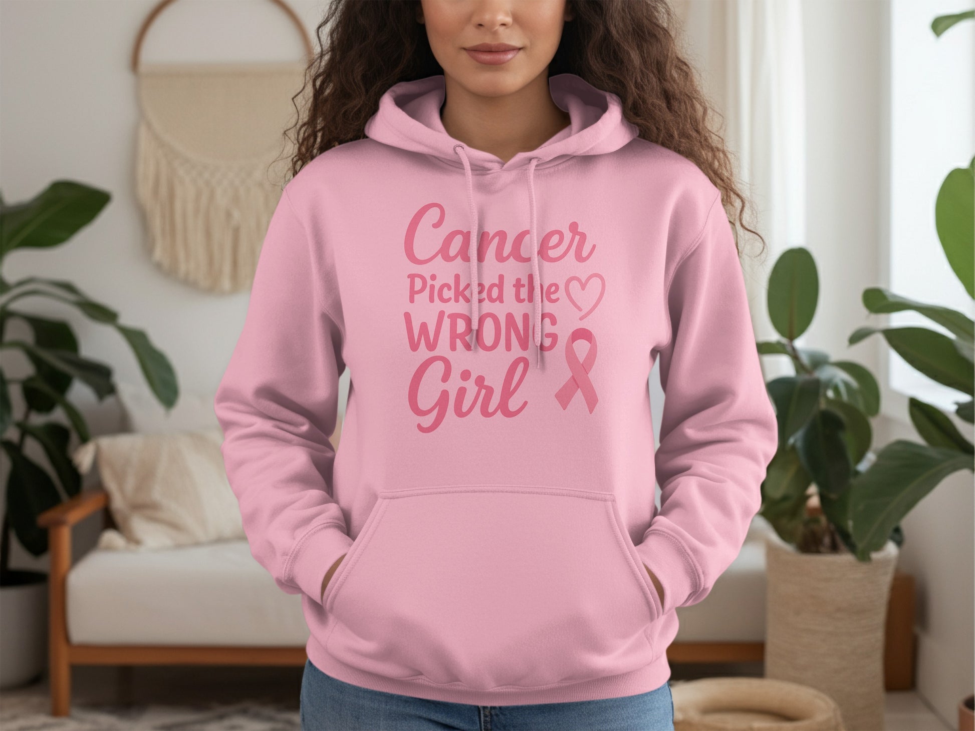 Cancer Picked the Wrong Girl Pink Hoodie product