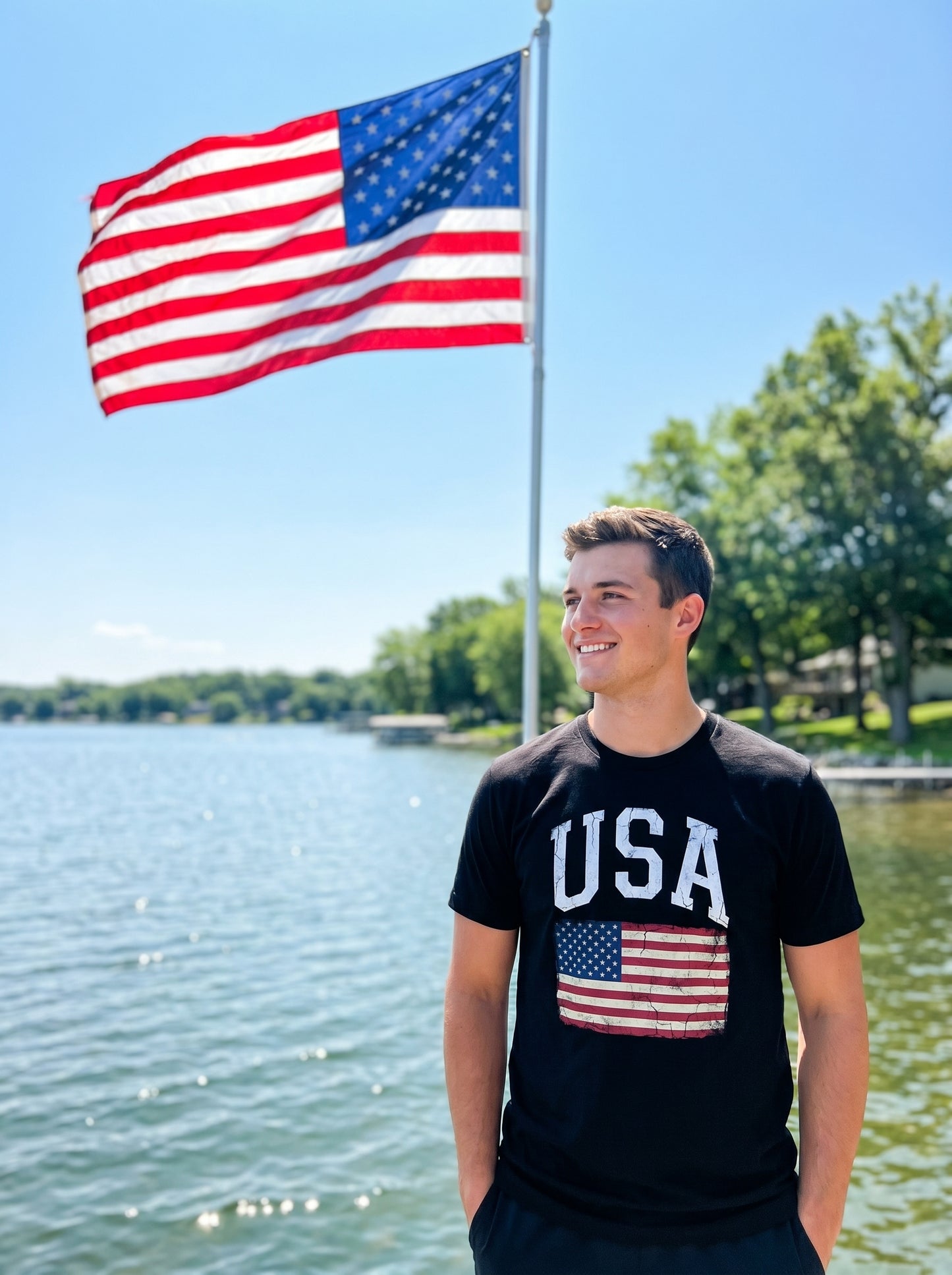 Heritage USA Flag Graphic T-Shirt