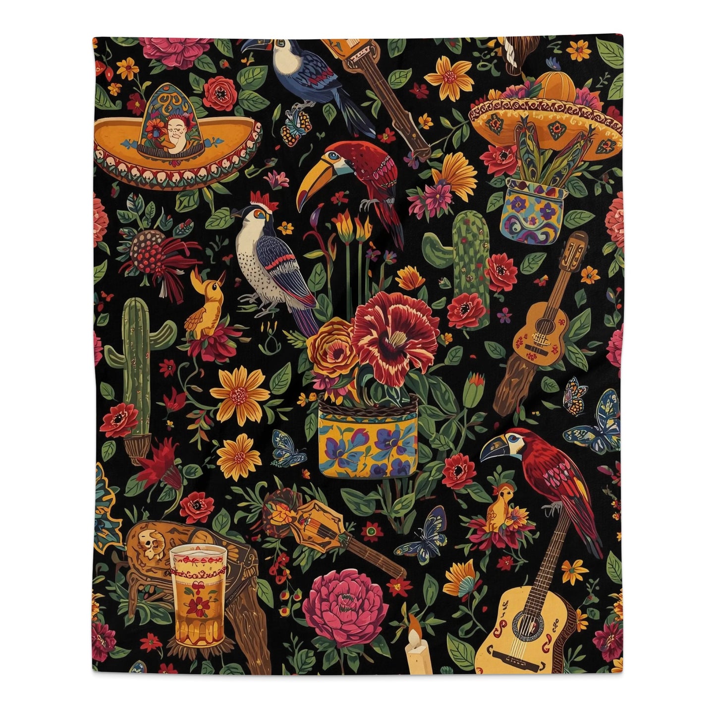 Colorful Mexican Themed Throw Blanket Product