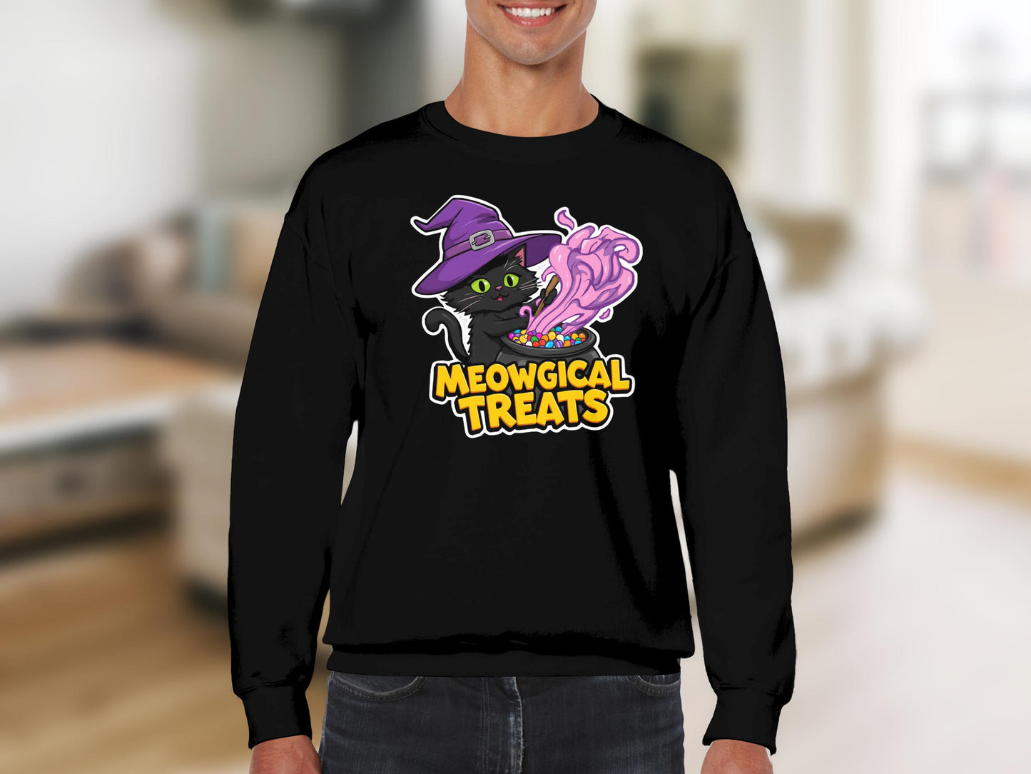 Meowgical Treats Halloween Cat Witch Sweatshirt product
