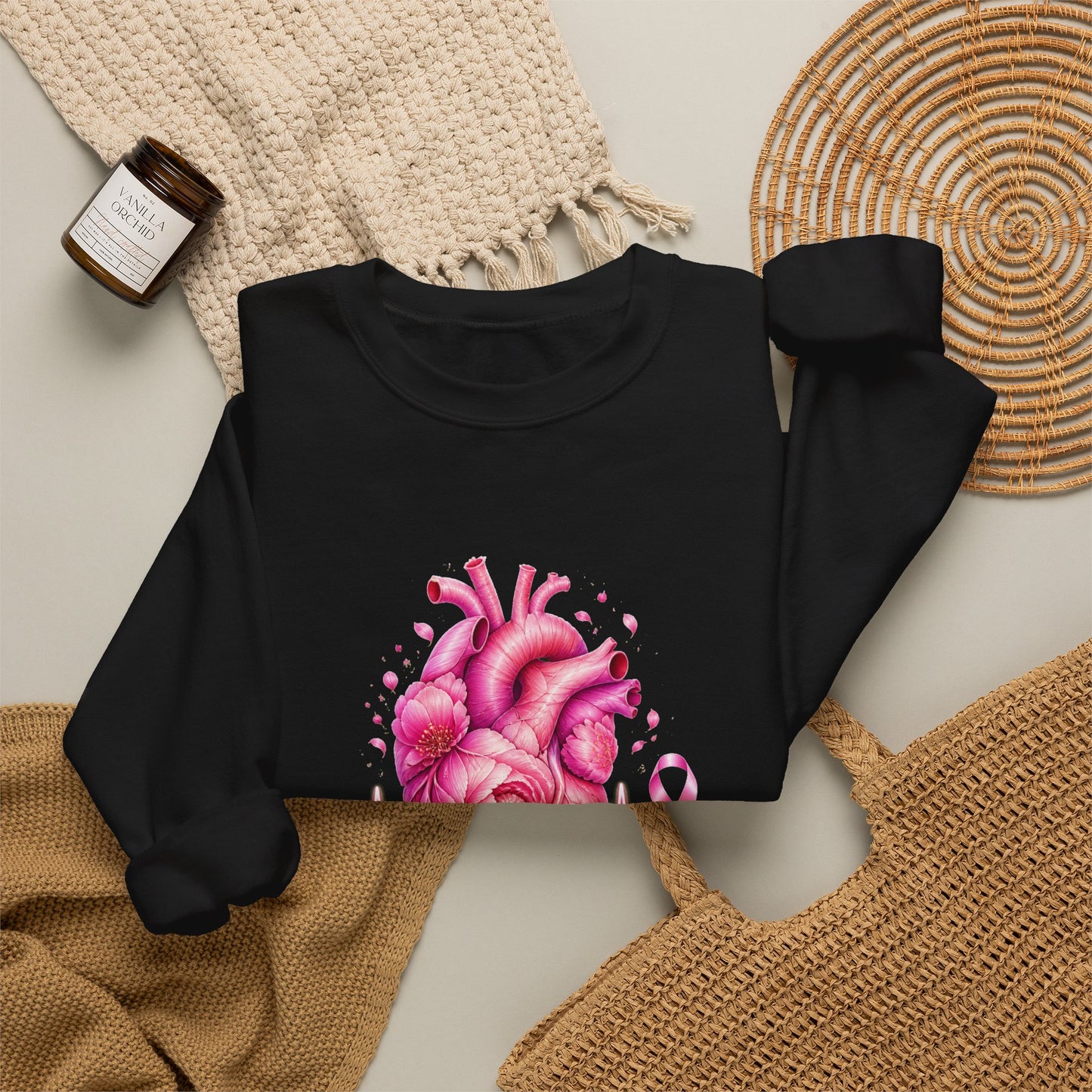 Heartbeat Hope | Breast Cancer Awareness Unisex Crewneck Sweatshirt