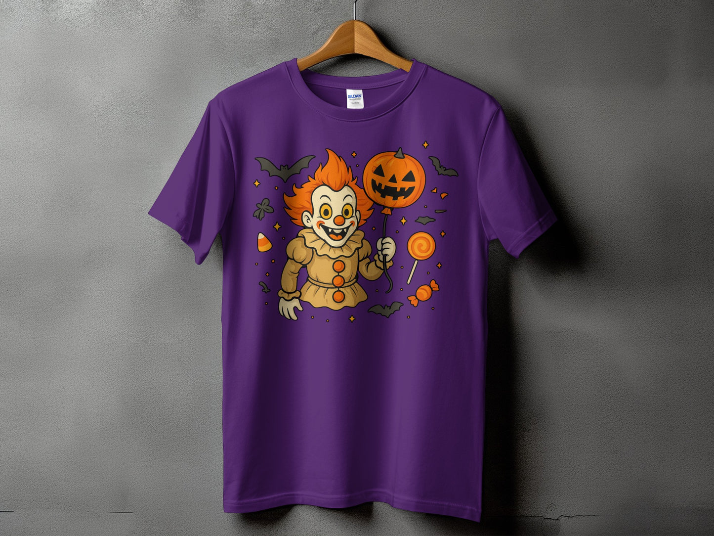Spooky Clown Halloween Themed Purple T-Shirt product