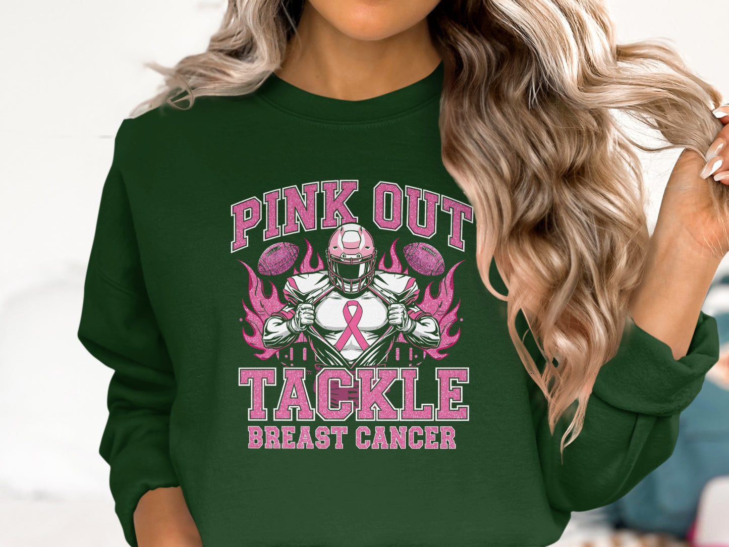 Pink Out Tackle Breast Cancer Sweatshirt product type