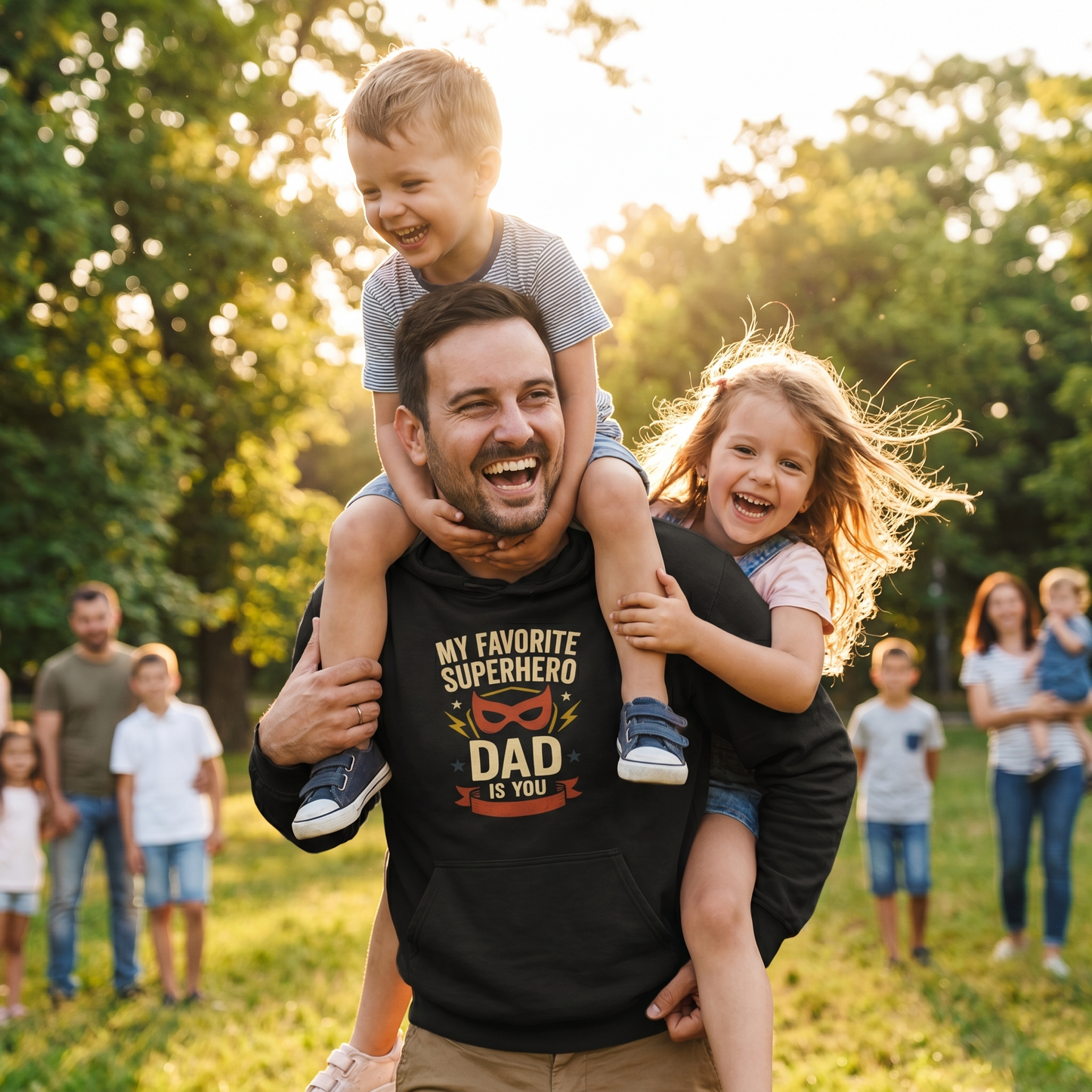 Superhero Dad - carrying kids lifestyle