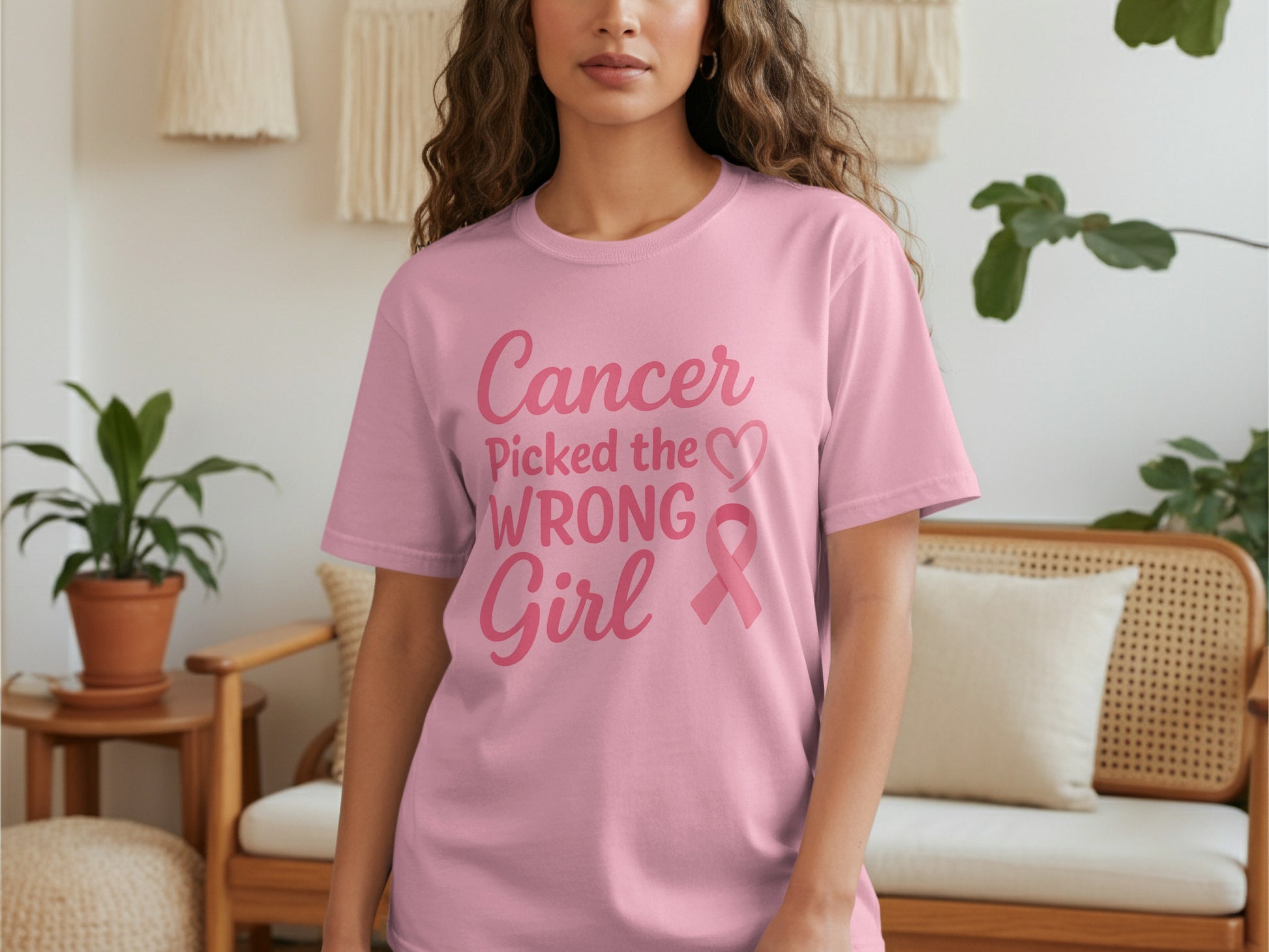 Cancer Picked the Wrong Girl Graphic T-shirt Product