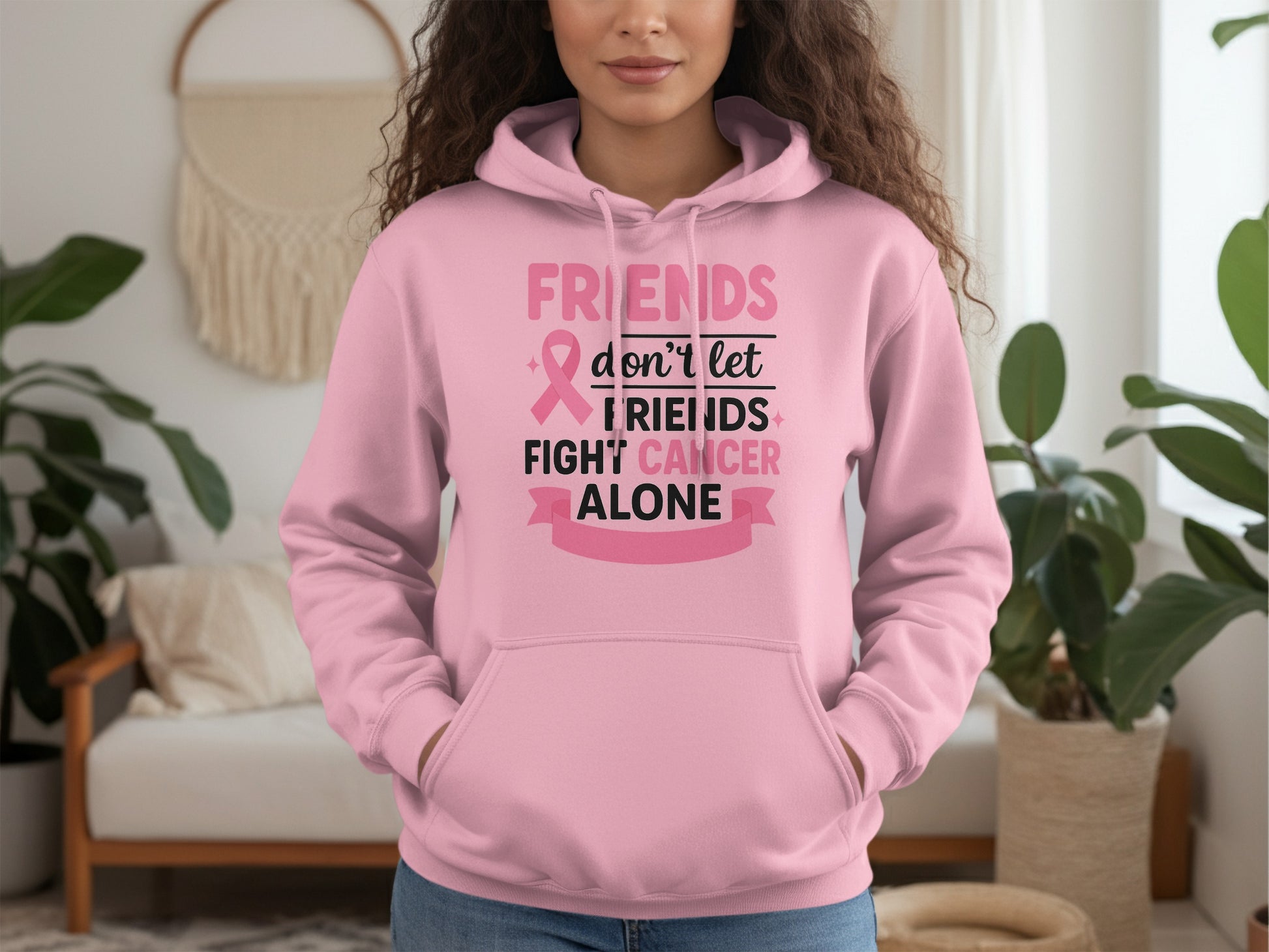 Friends Support Fight Cancer Alone Hoodie Product