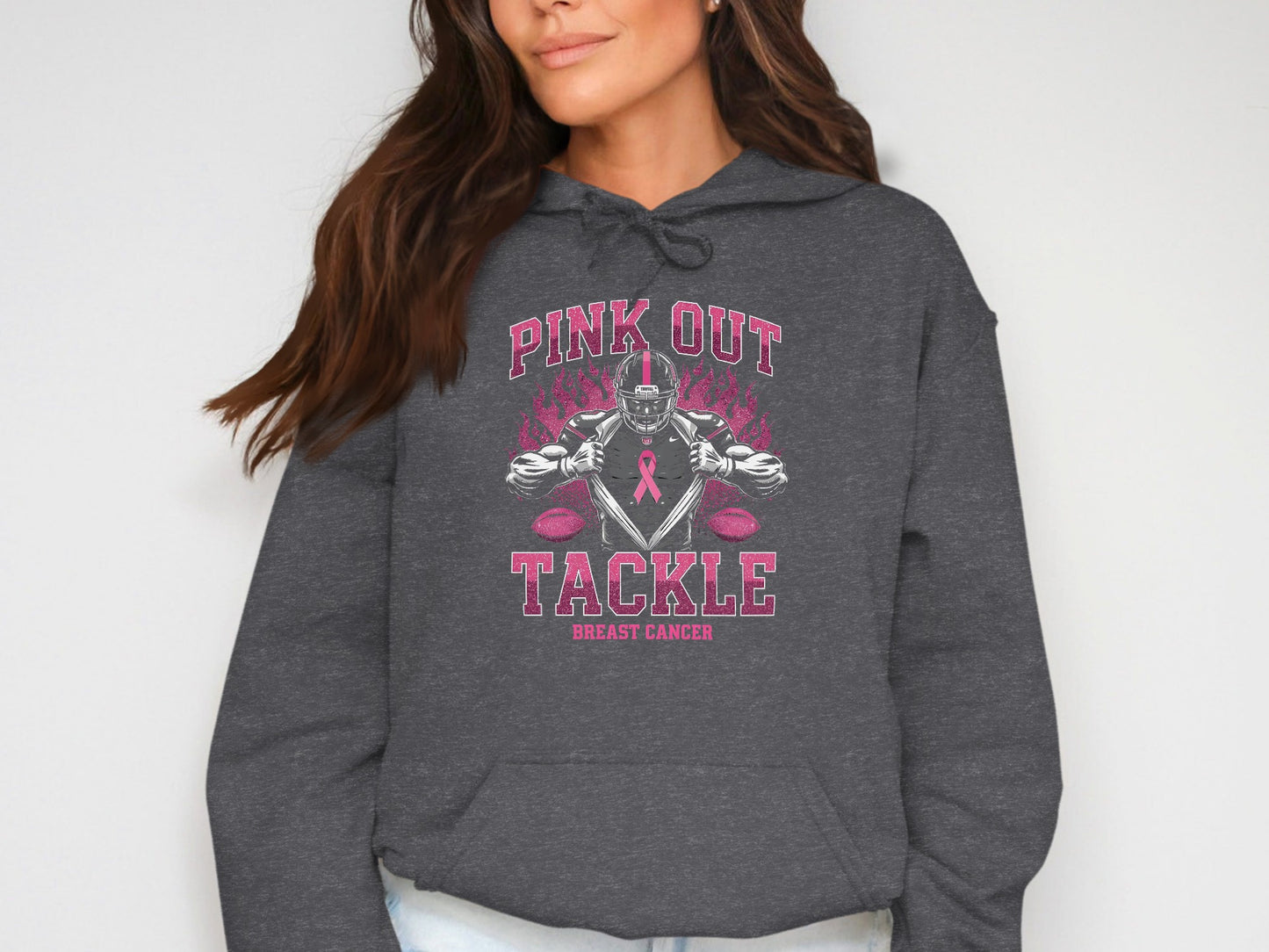Pink Out Tackle Breast Cancer Hoodie product