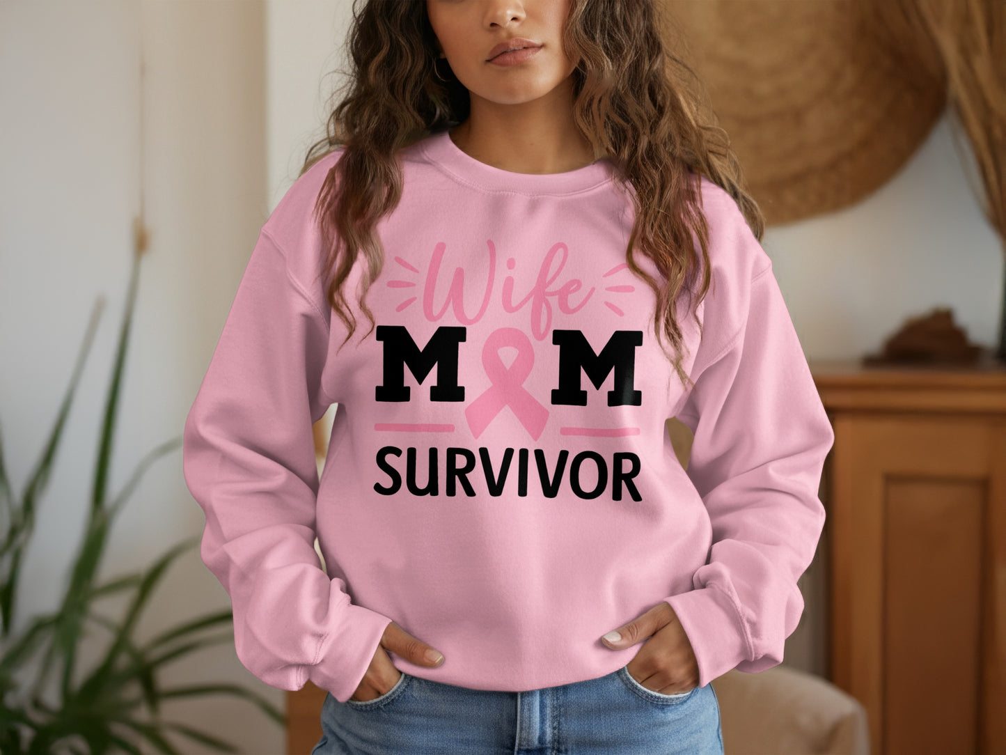 Wife Mom Survivor Pink Casual Sweatshirt product