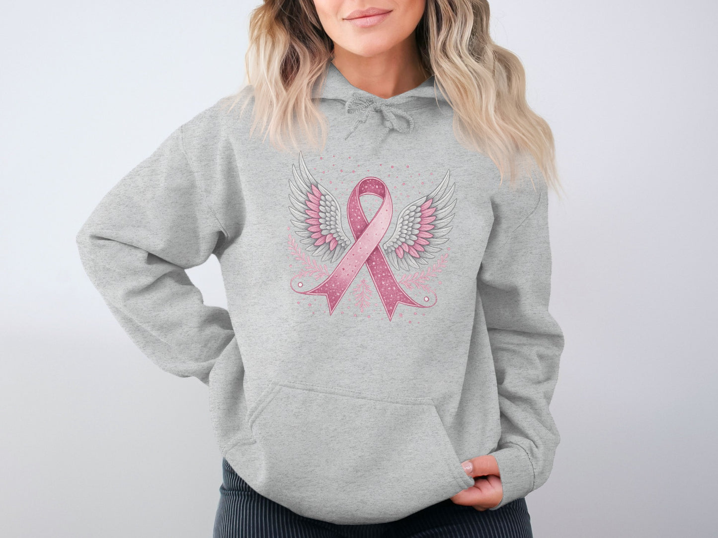 Breast Cancer Awareness Hoodie with Angel Wings product