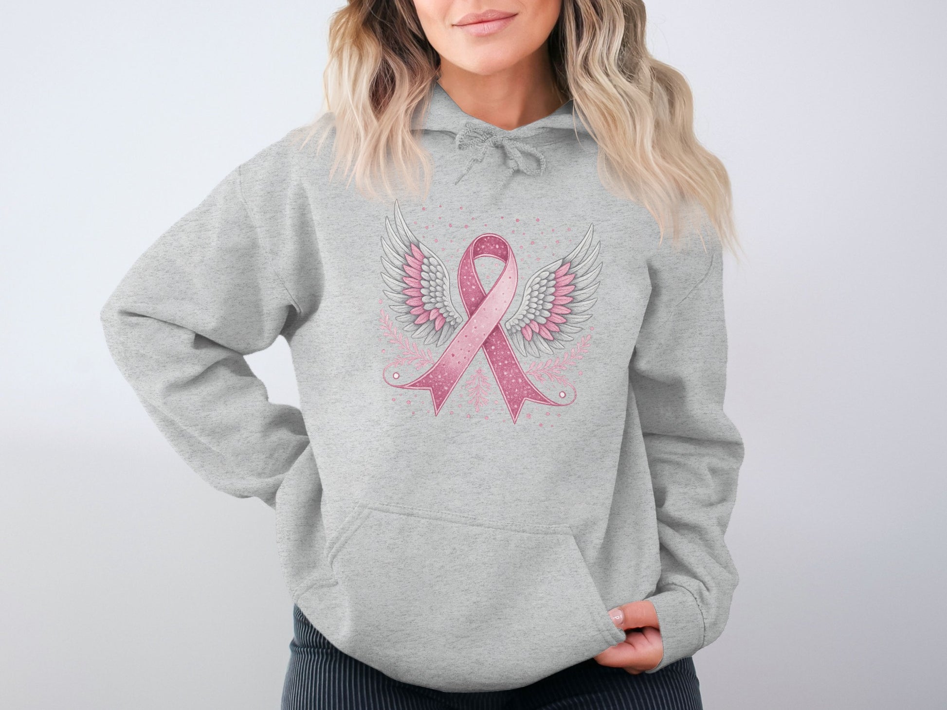 Breast Cancer Awareness Hoodie with Angel Wings product
