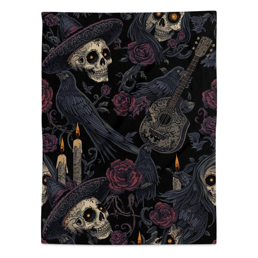 Dia De Los Muertos Skull Design Throw Blanket product