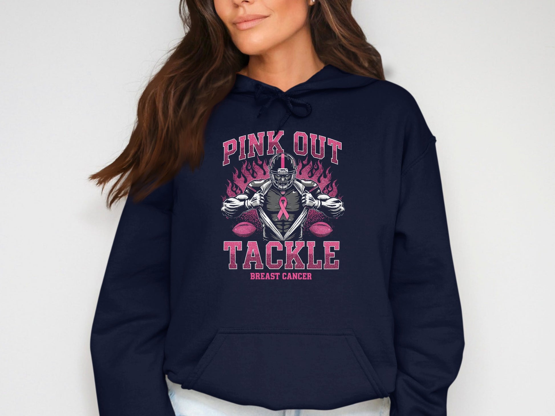 Pink Out Tackle Breast Cancer Hoodie product