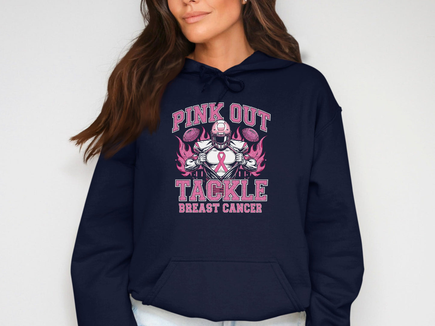 Pink Out Tackle Breast Cancer Hoodie product