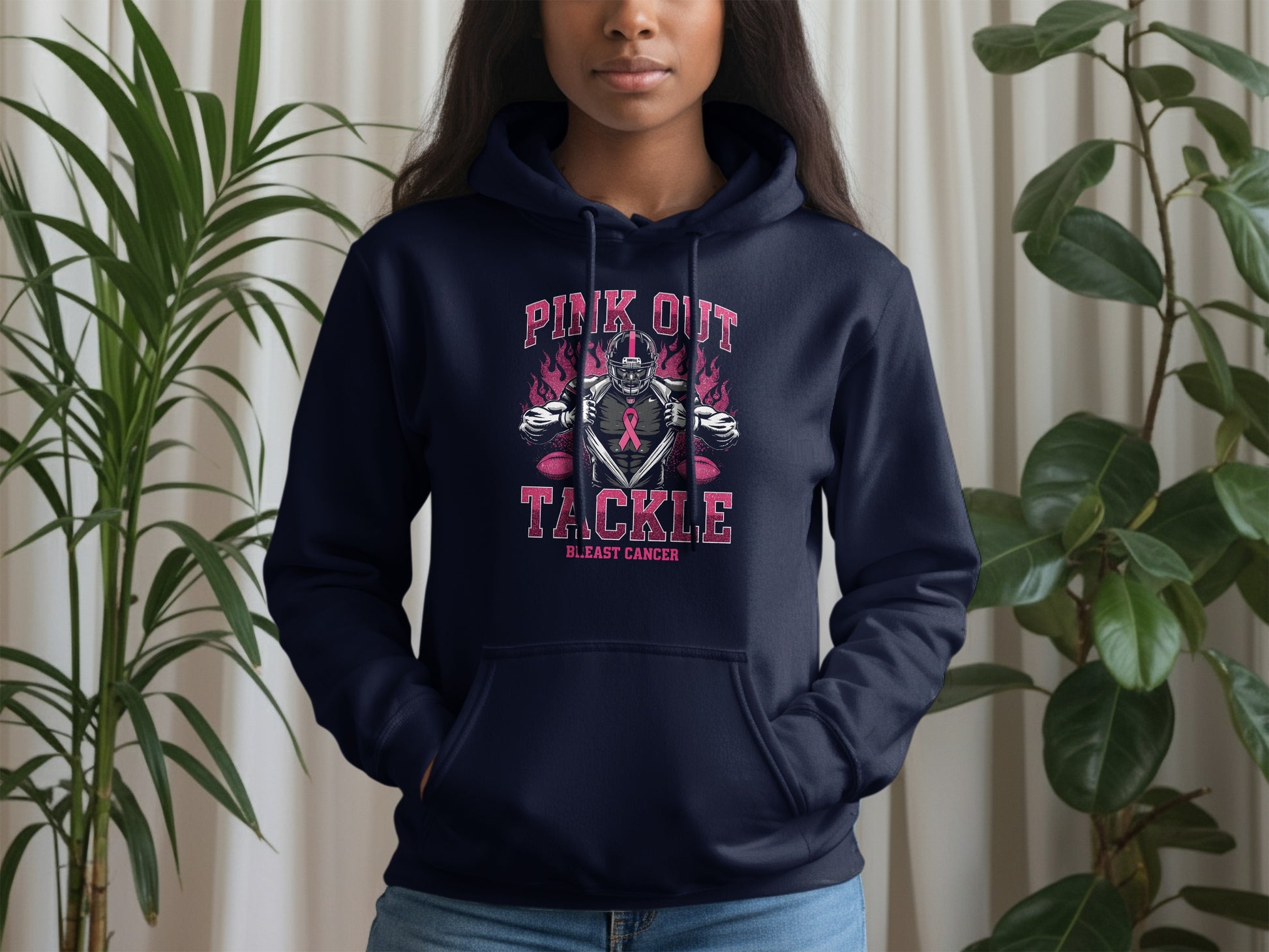 Pink Out Tackle Breast Cancer Hoodie product