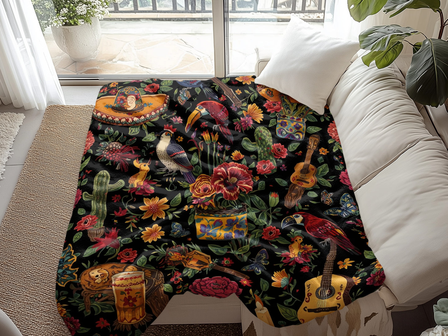 Colorful Decorative Floral Printed Blanket product