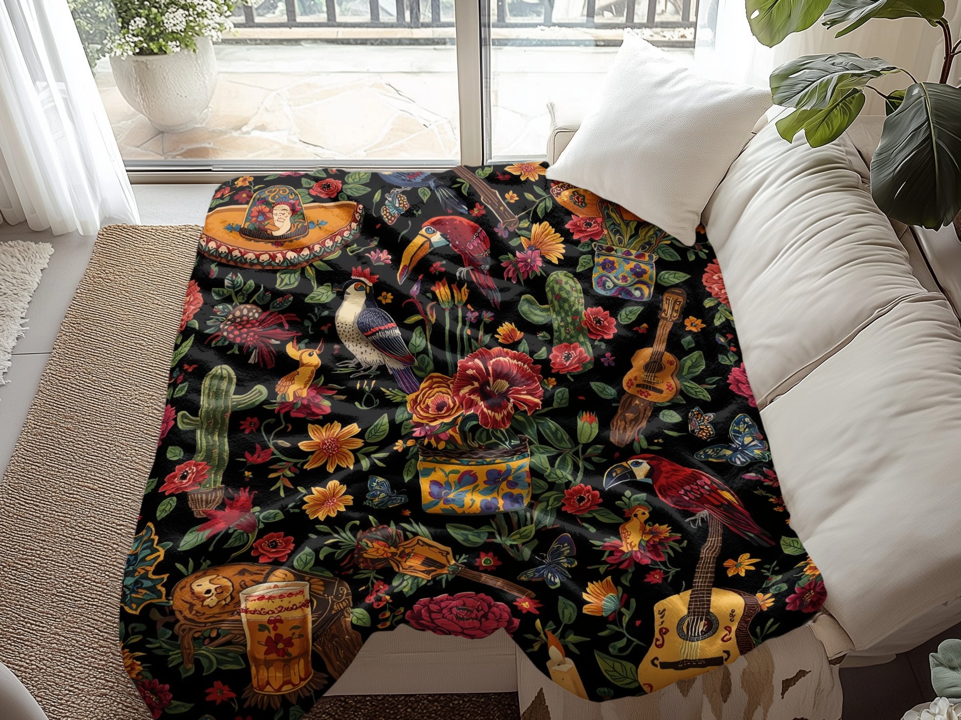 Colorful Decorative Floral Printed Blanket product