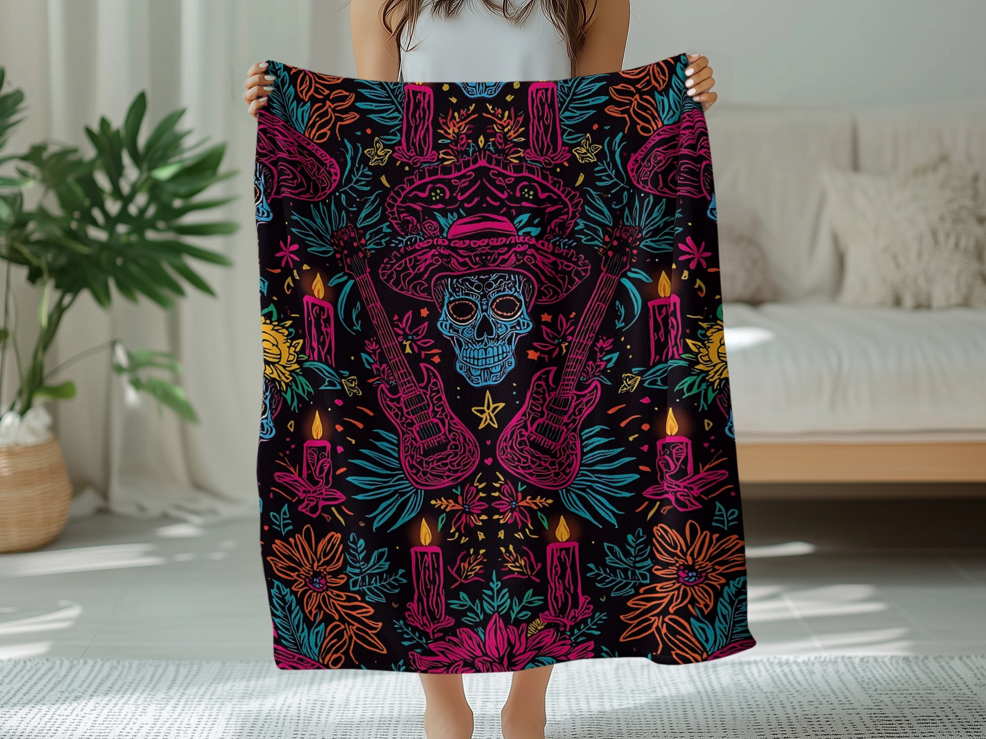 Day of the Dead Skull Design Blanket product type