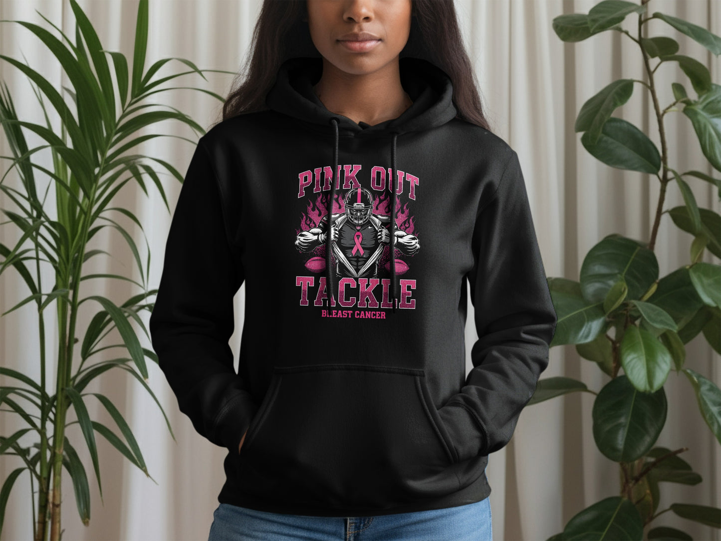 Pink Out Tackle Breast Cancer Hoodie product