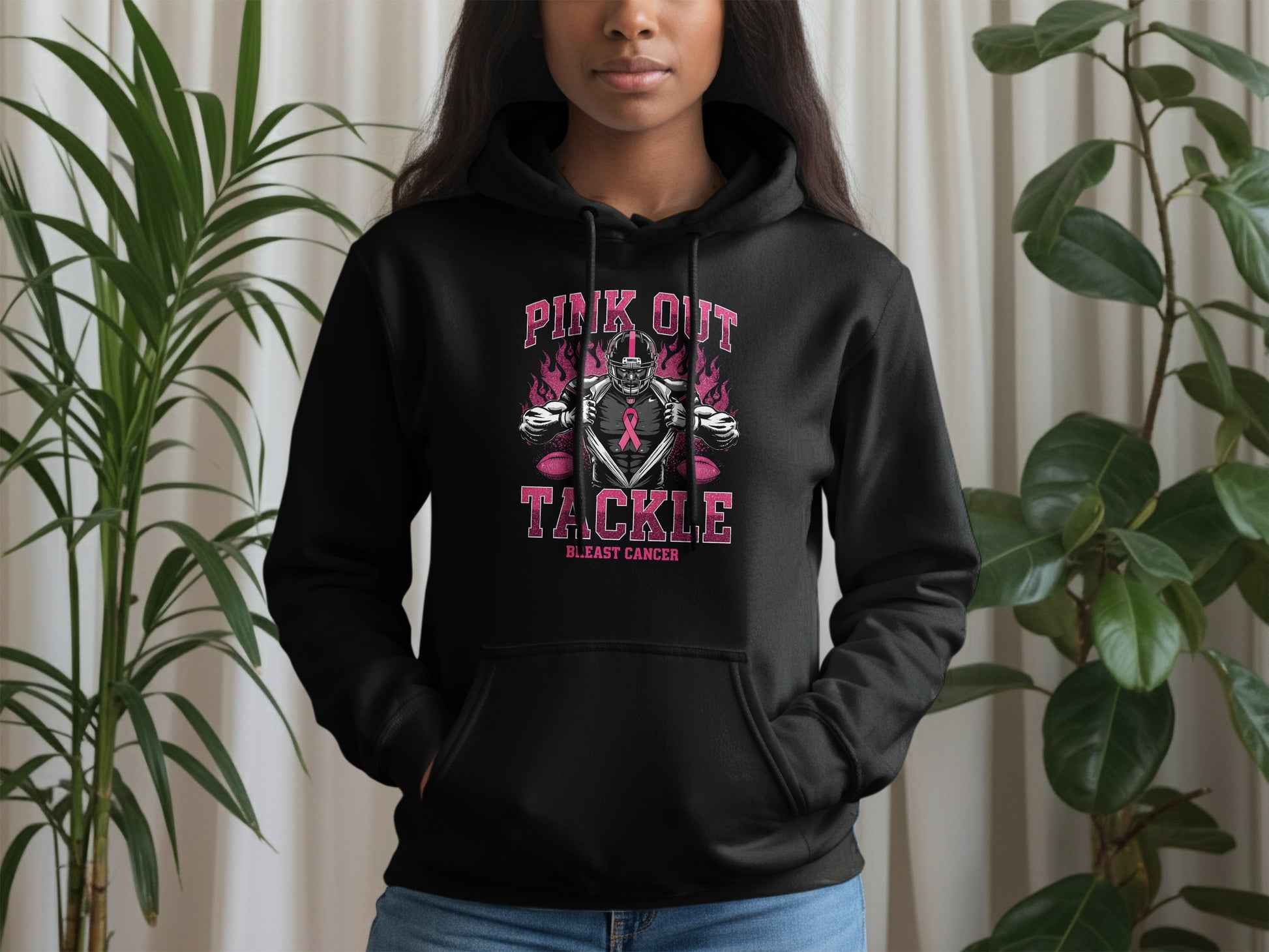 Pink Out Tackle Breast Cancer Hoodie product