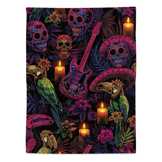 Colorful Day of the Dead Decorative Blanket product