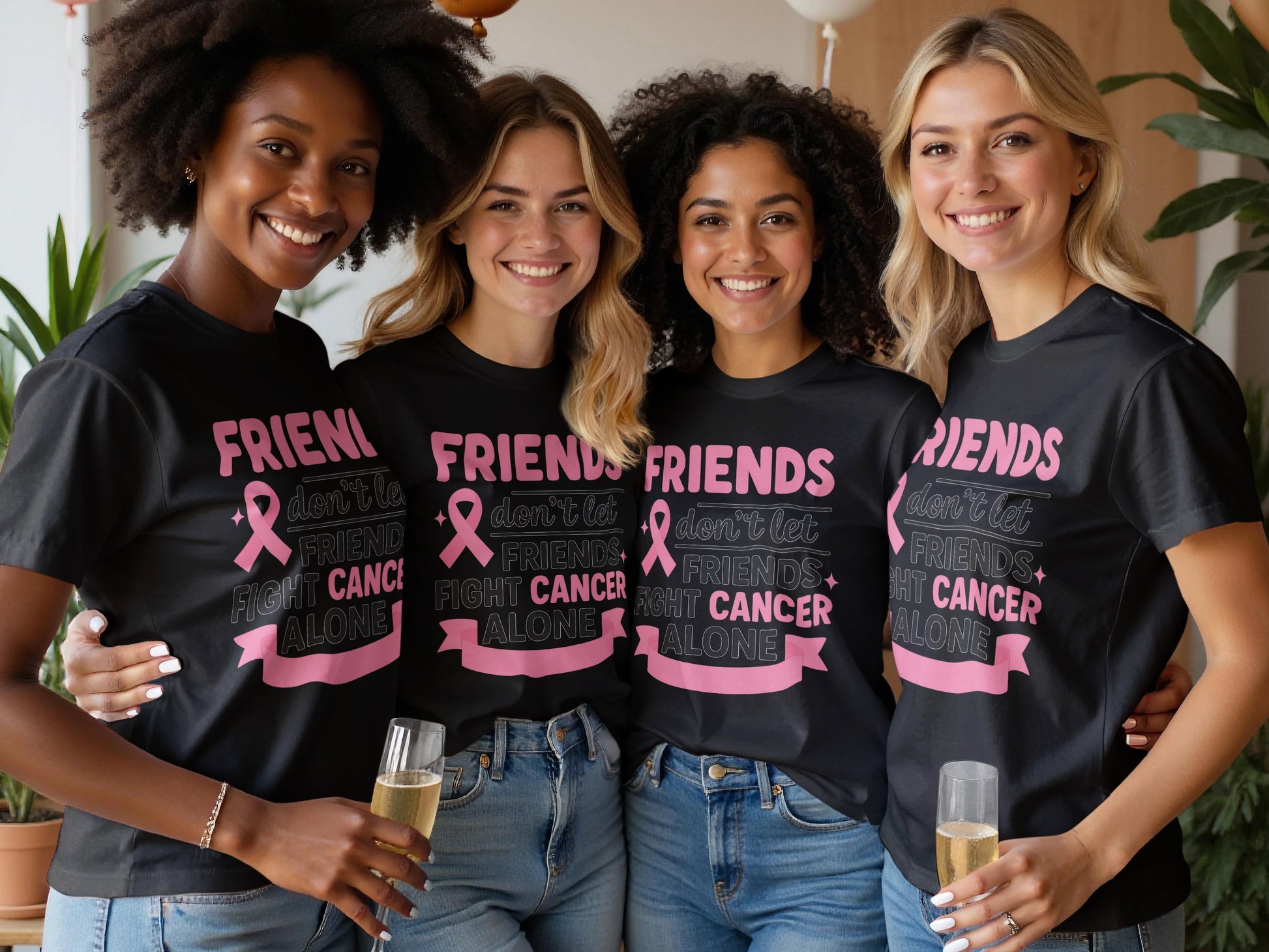 Friends Fight Cancer Alone Graphic T-Shirt product type