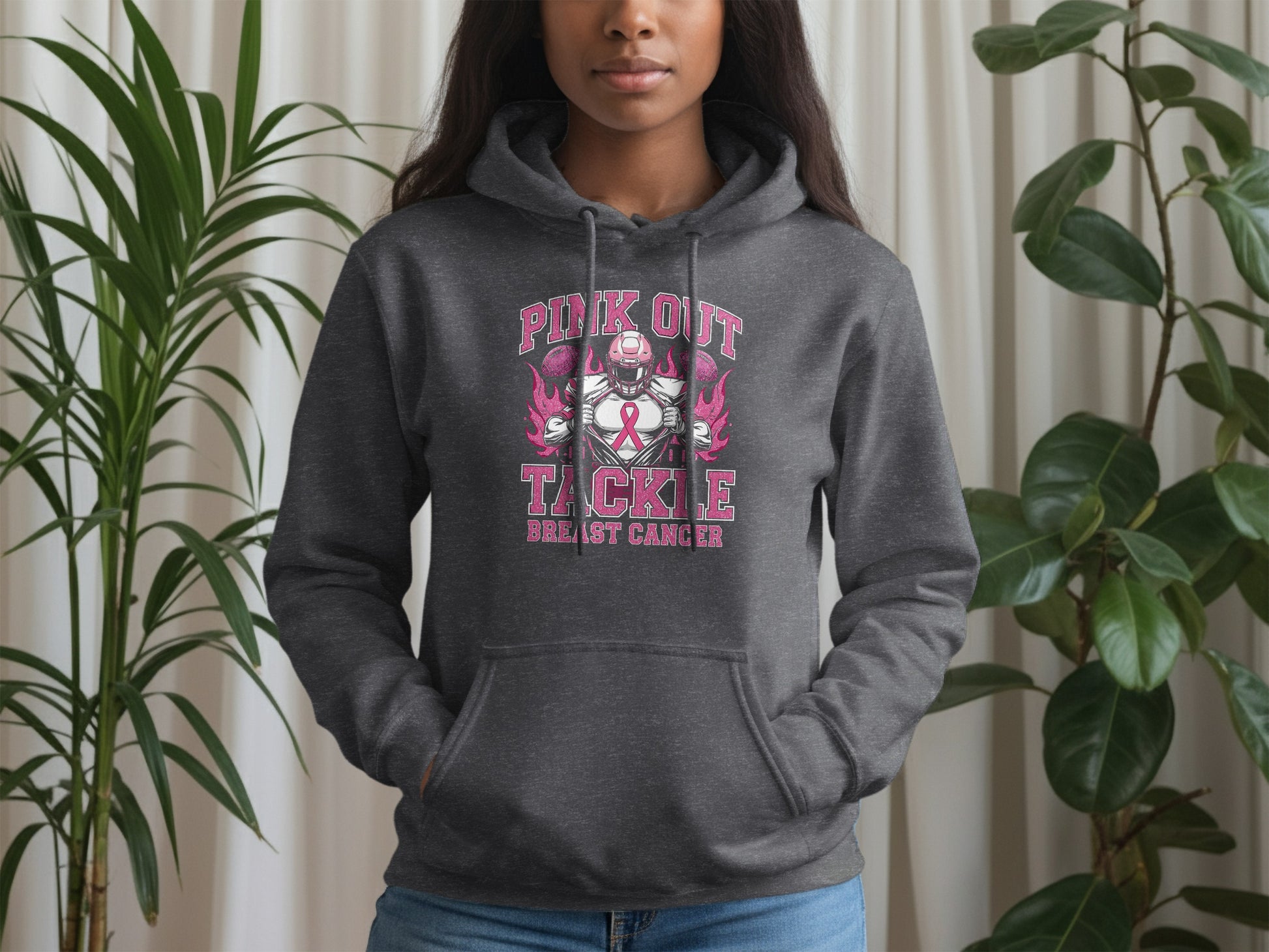 Pink Out Tackle Breast Cancer Football Hoodie product