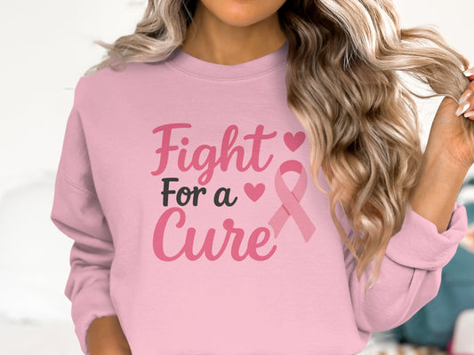 Fight For a Cure Pink Ribbon Sweatshirt product