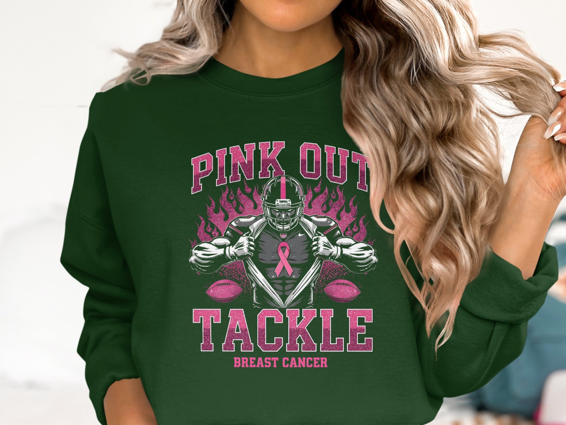 Pink Out Tackle Breast Cancer Football product