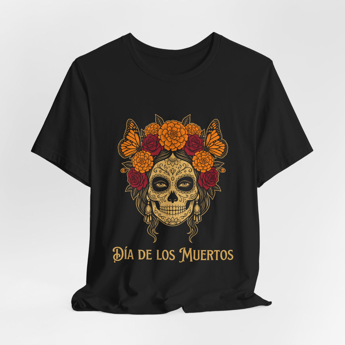 Día de los Muertos Catrina Elegance | Sugar Skull Marigold T-Shirt