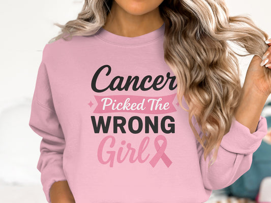 Cancer Picked The Wrong Girl Graphic Sweatshirt product