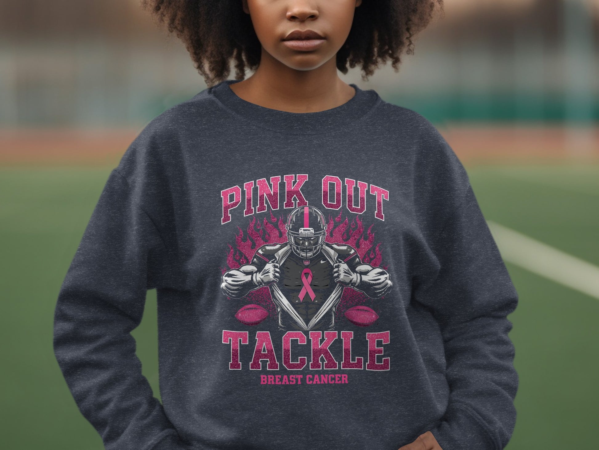 Pink Out Tackle Breast Cancer Football product