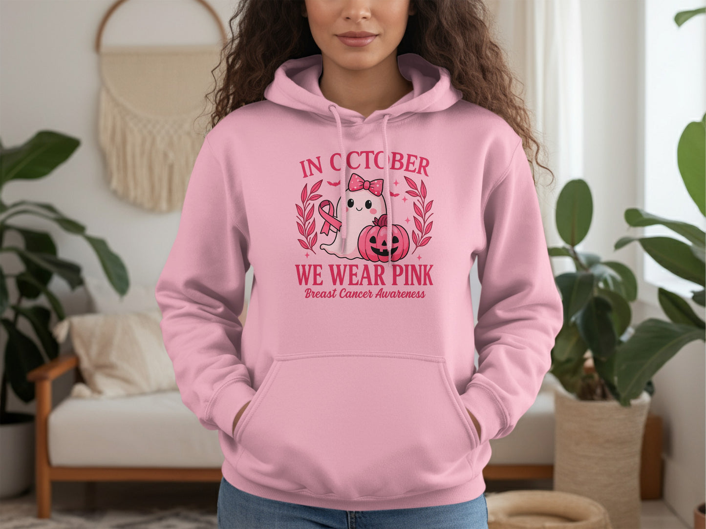In October We Wear Pink Breast Cancer Awareness Hoodie Product