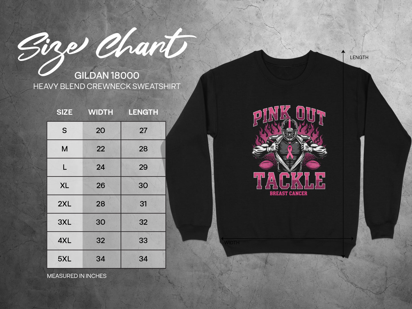 Pink Out Tackle Breast Cancer Crewneck Sweatshirt product type