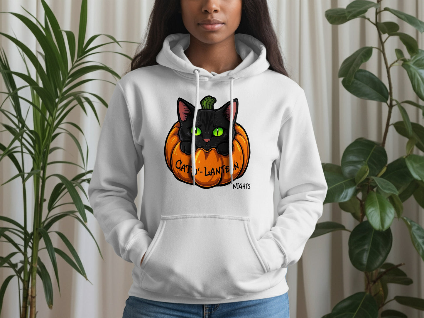 Cute Black Cat in Pumpkin Design Hoodie product