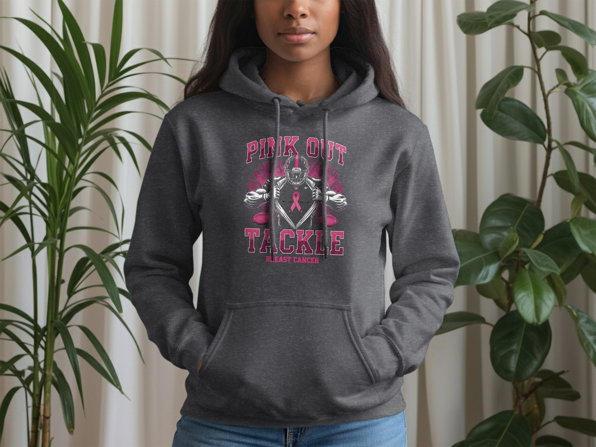 Pink Out Tackle Breast Cancer Hoodie product type
