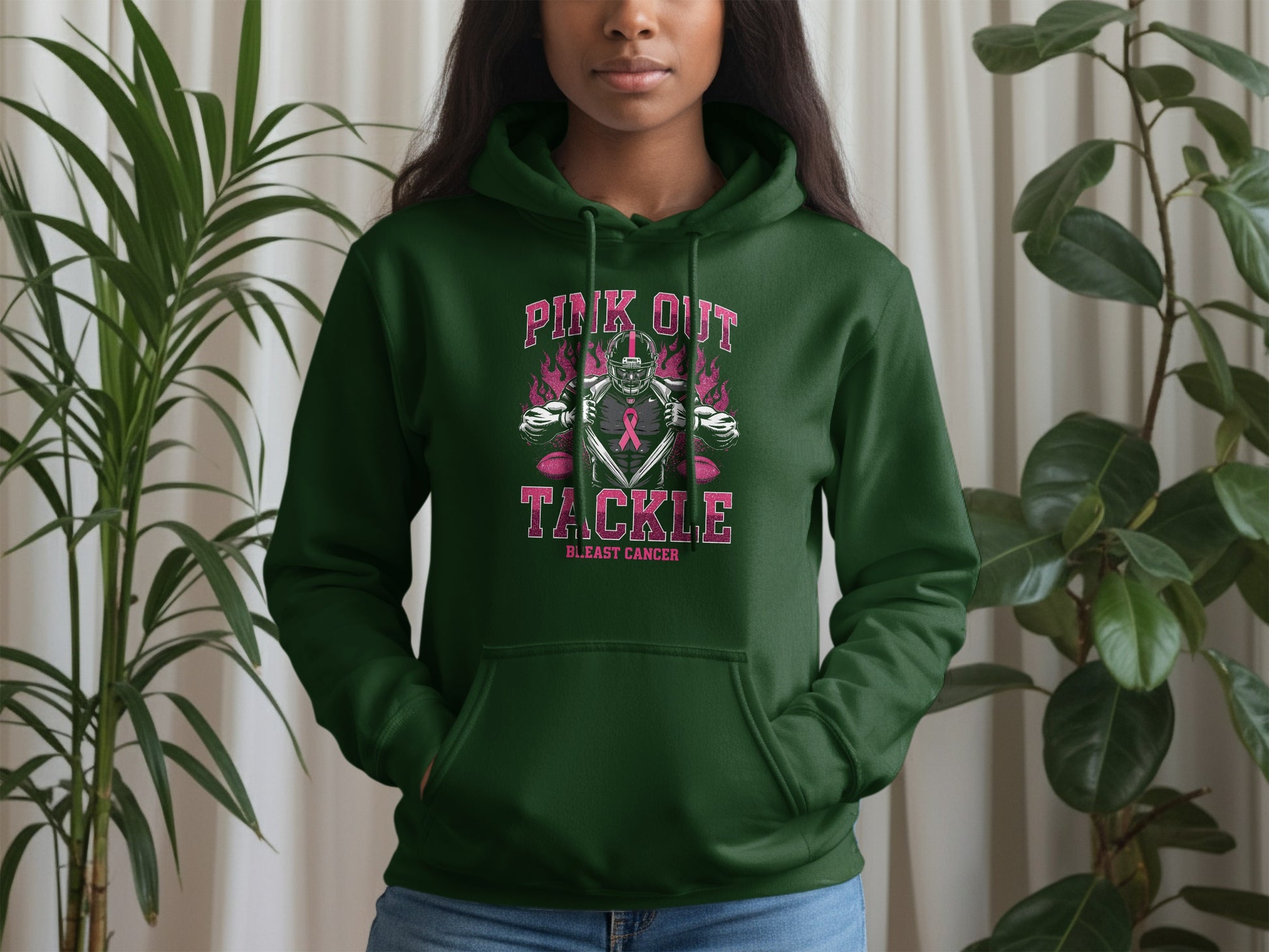 Pink Out Tackle Breast Cancer Hoodie product