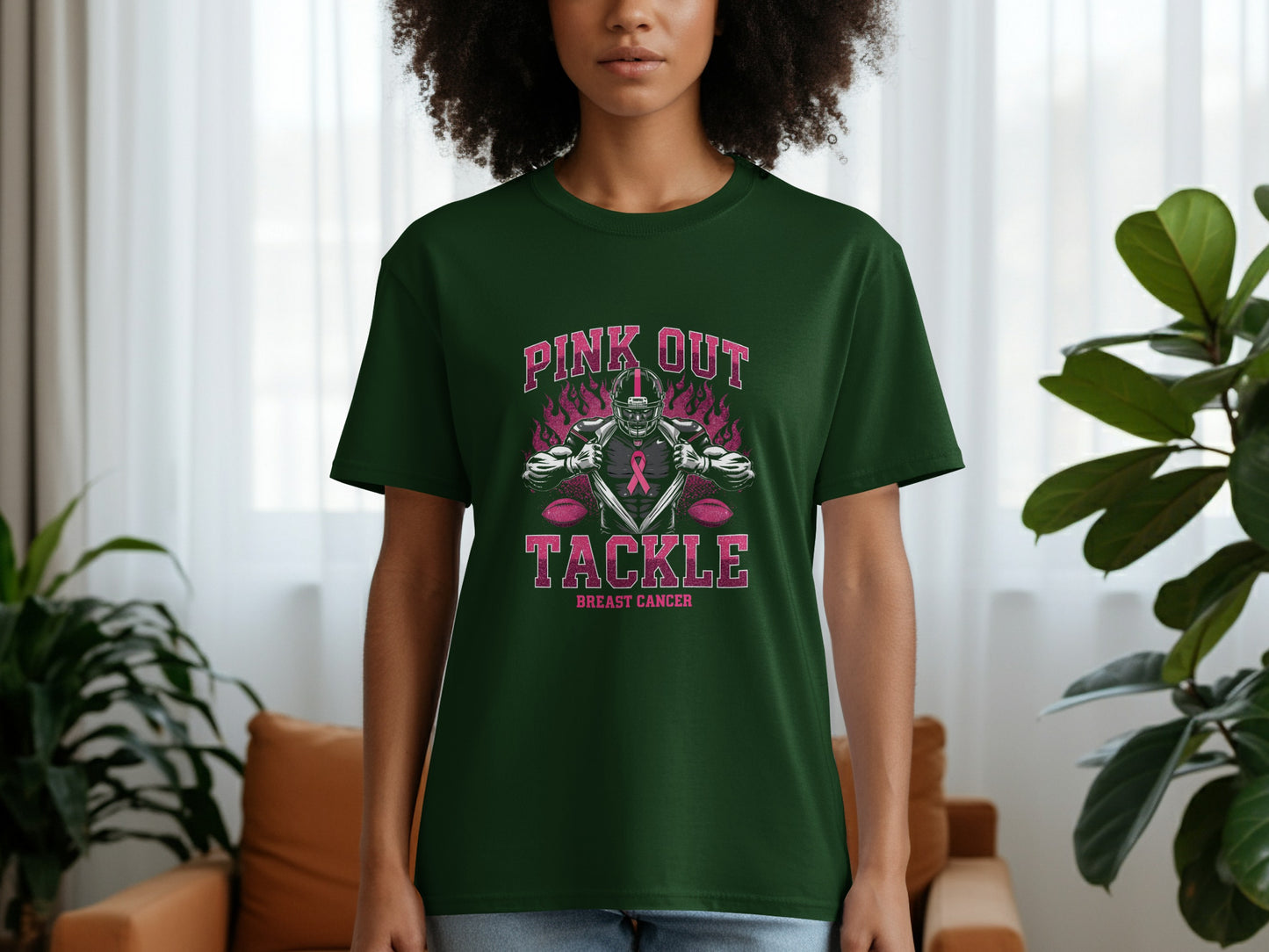 Pink Out Tackle Breast Cancer Awareness T Shirt product