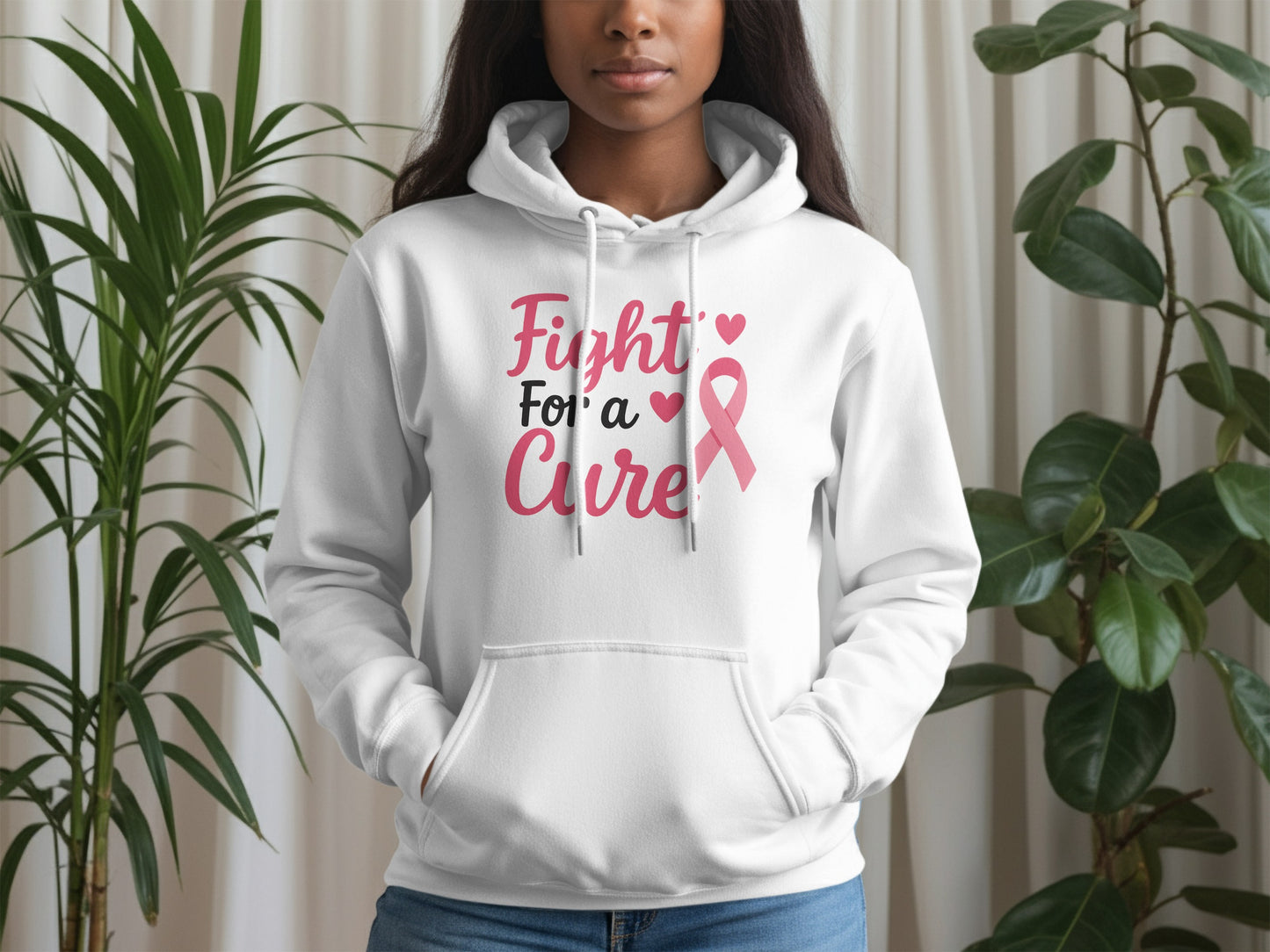 Fight For a Cure Pink Ribbon Hooded Sweatshirt product