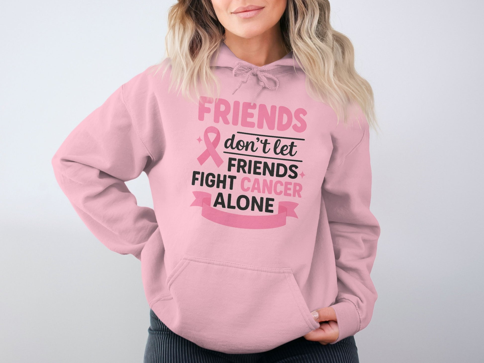 Friends Fight Cancer Alone Pink Hoodie Product