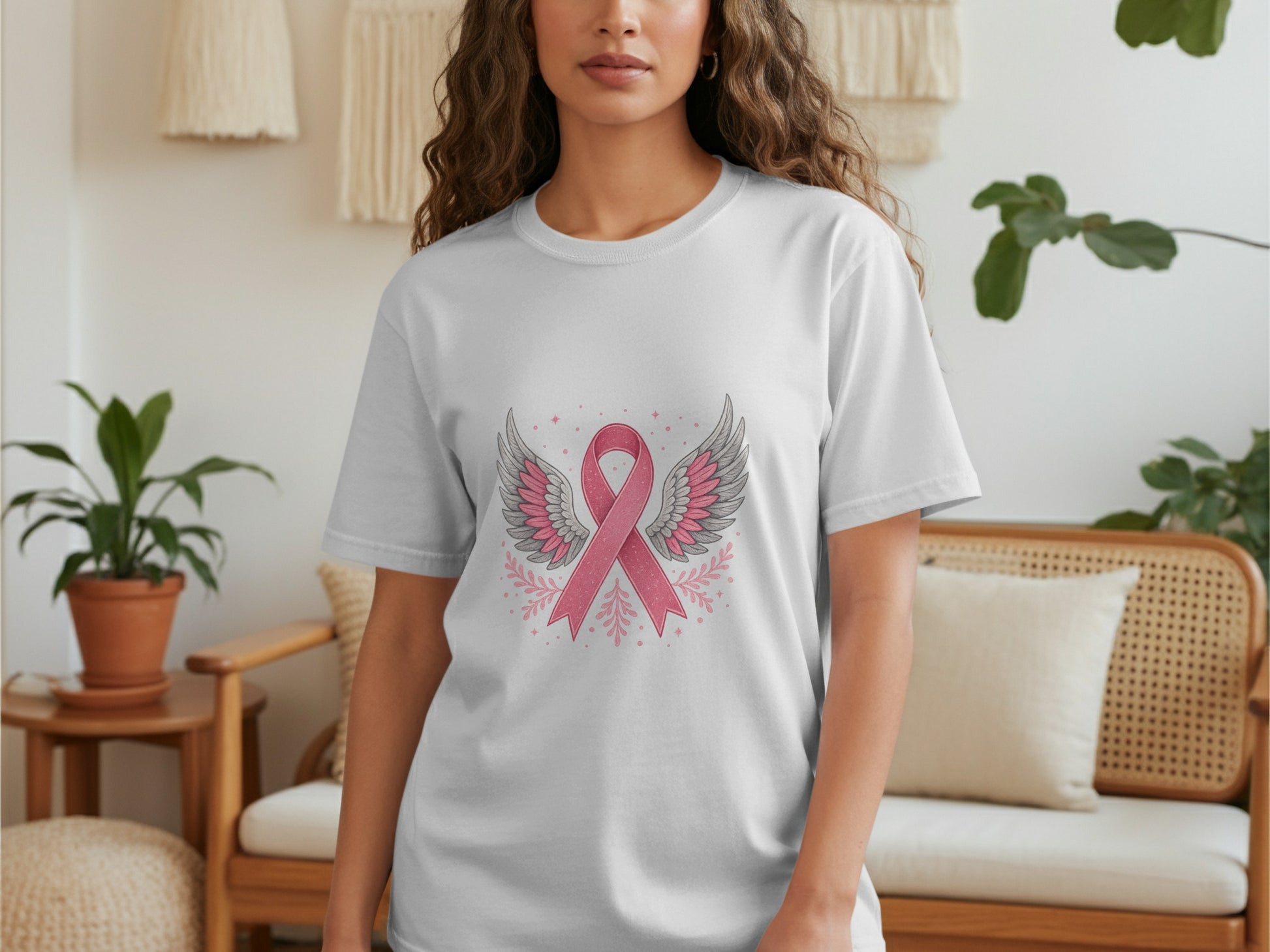 Breast Cancer Awareness Angel Wings Graphic T-Shirt product