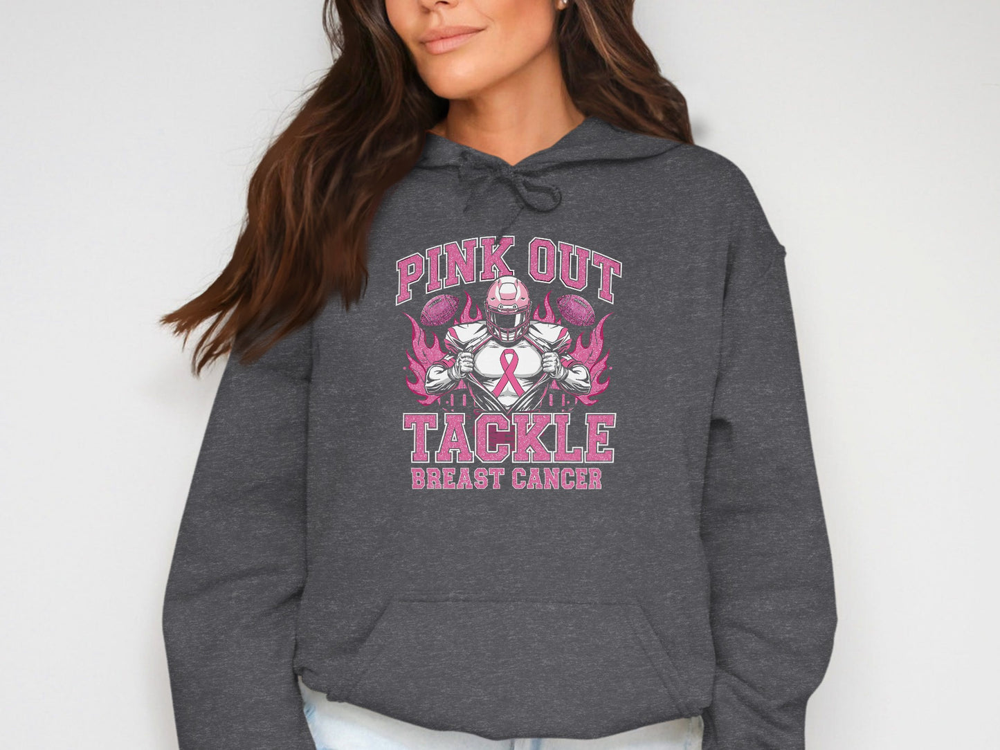 Pink Out Tackle Breast Cancer Hooded Sweatshirt product