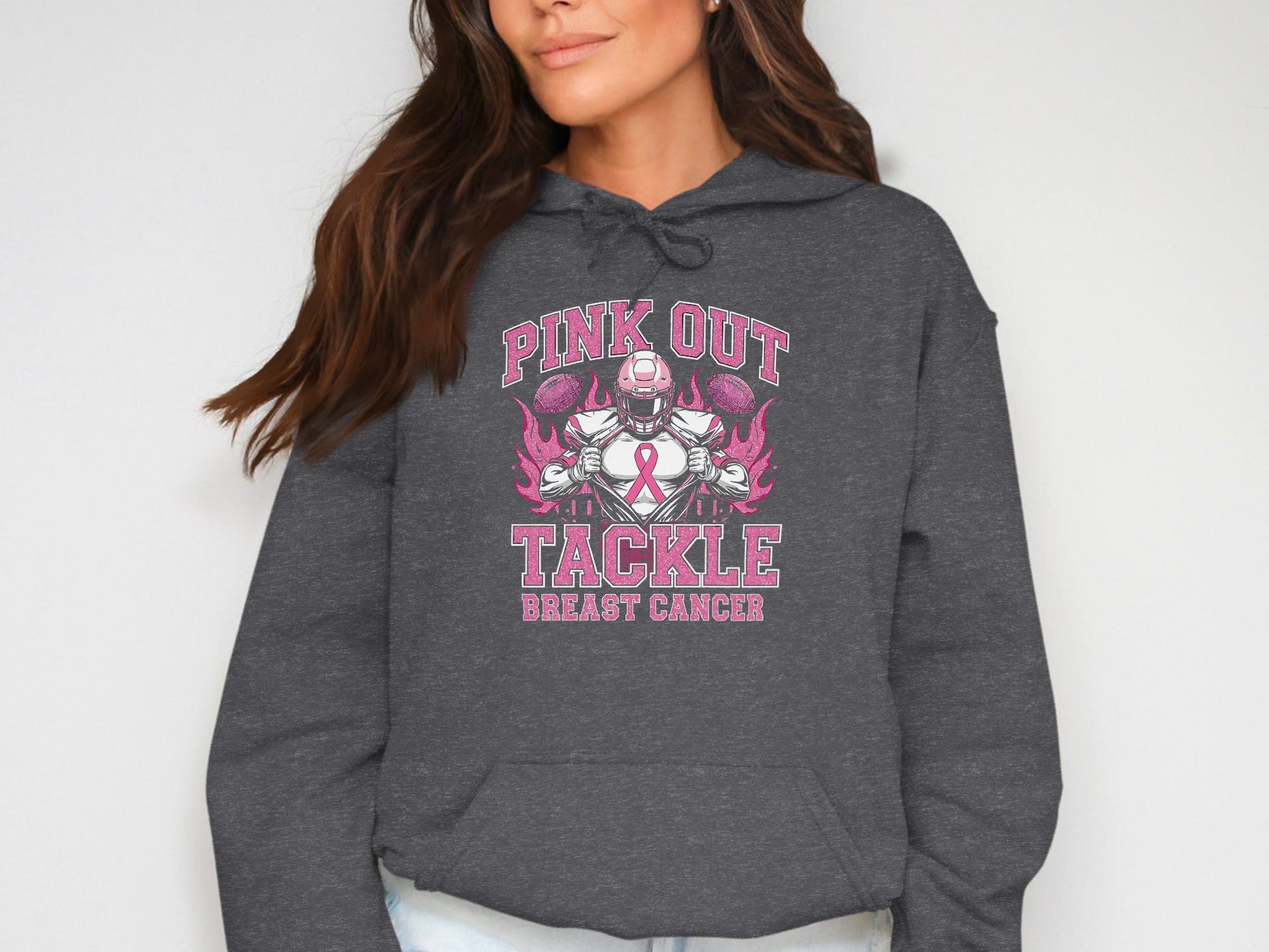 Pink Out Tackle Breast Cancer Hooded Sweatshirt product