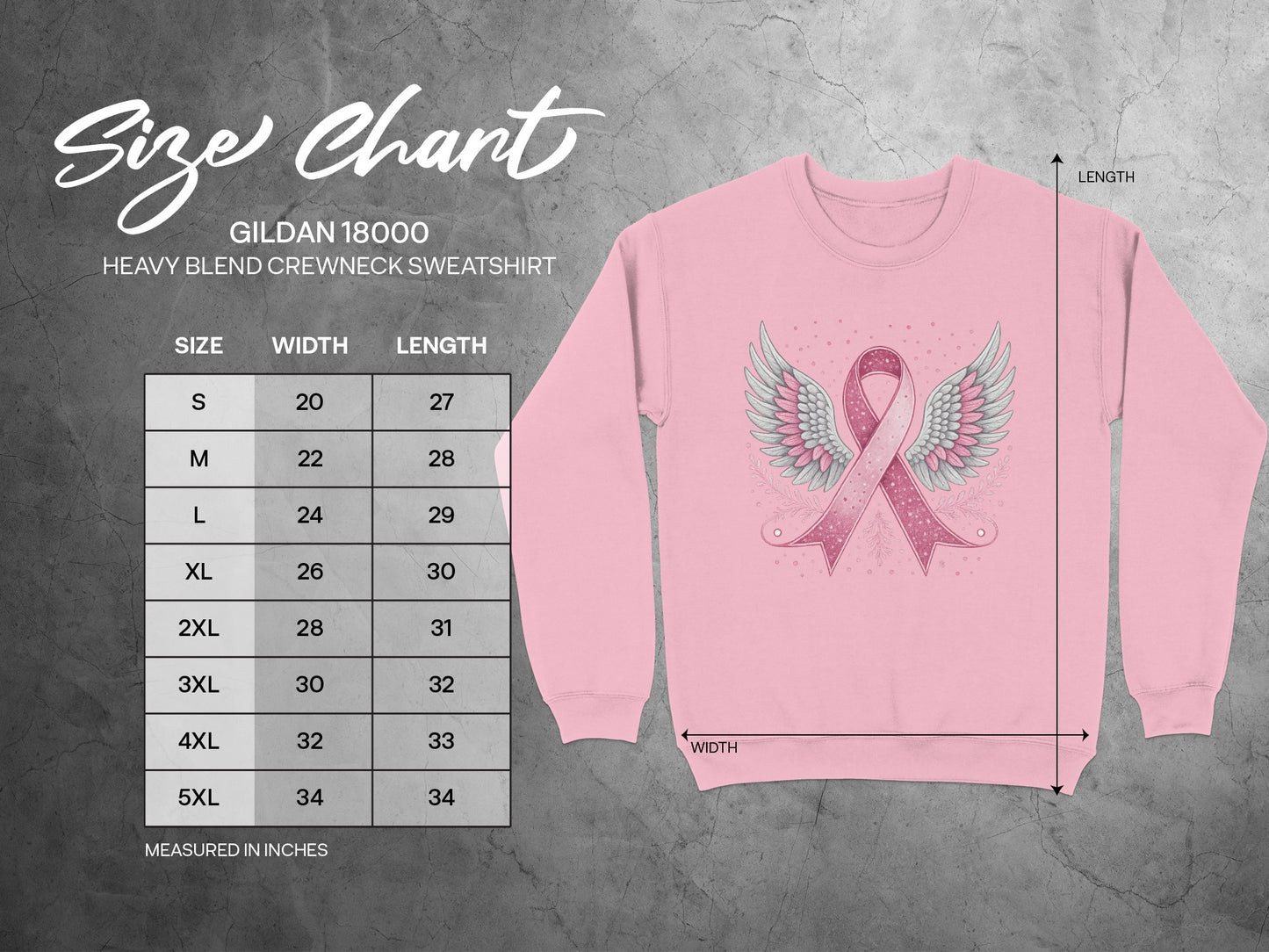 Pink Ribbon Angel Wings Awareness Sweatshirt product type