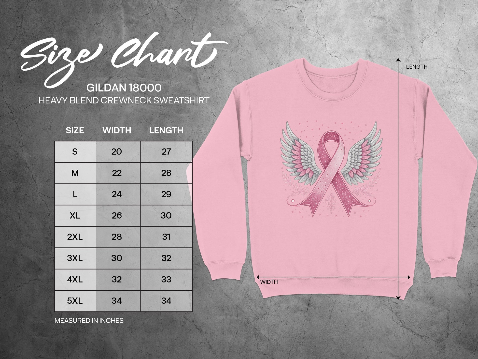 Pink Ribbon Angel Wings Awareness Sweatshirt product type