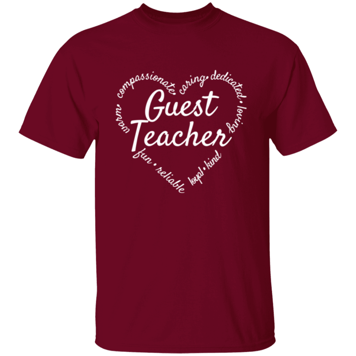 Guest Teacher Heart Words T-Shirt