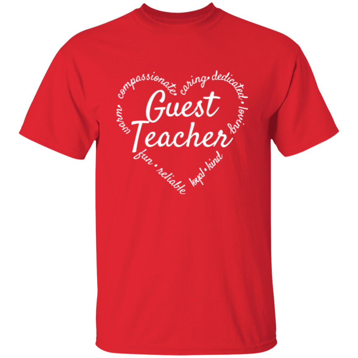 Guest Teacher Heart Words T-Shirt