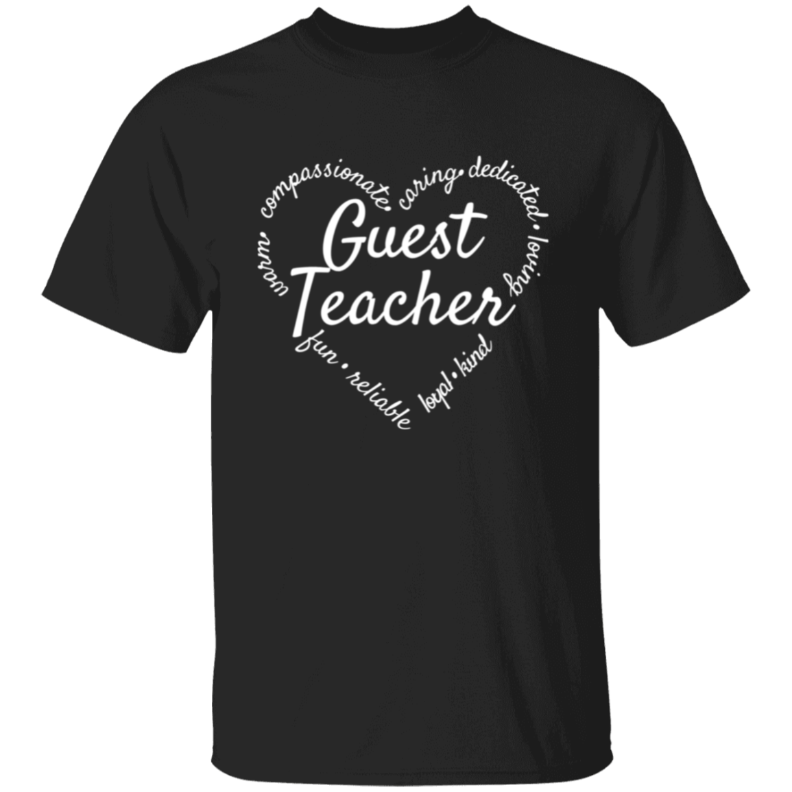 Guest Teacher Heart Words T-Shirt