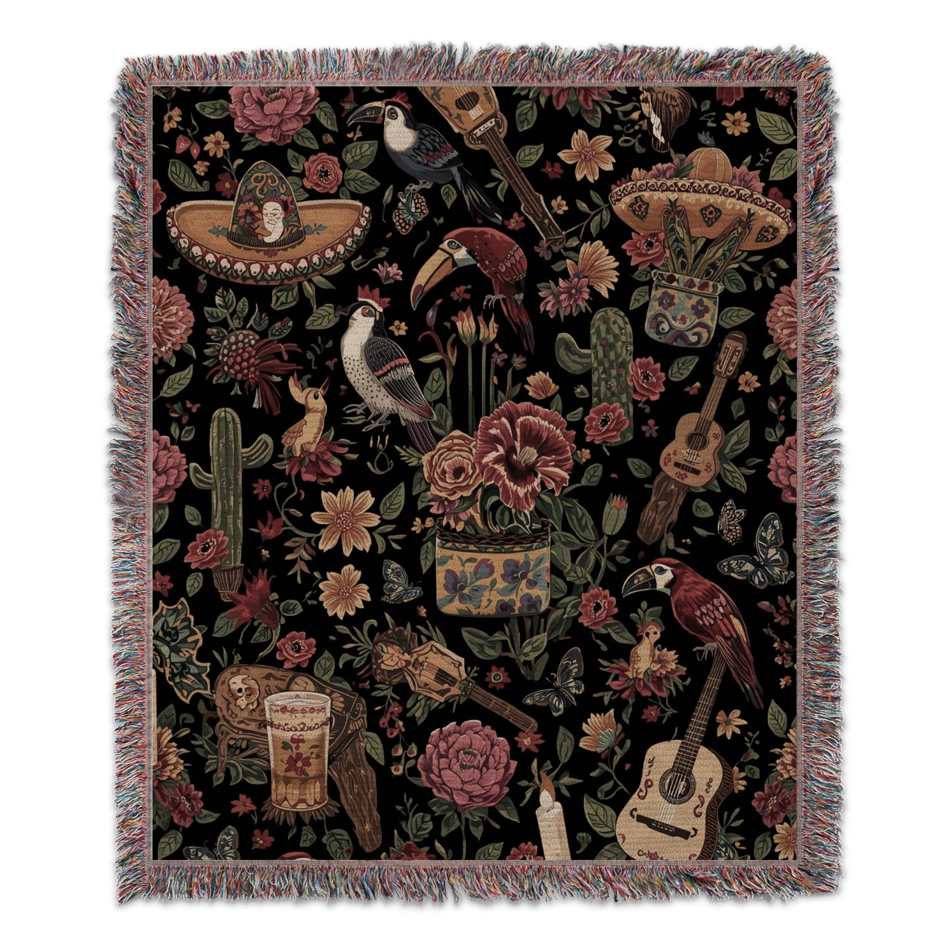 Mexican Themed Floral Art Blanket Tapestry product