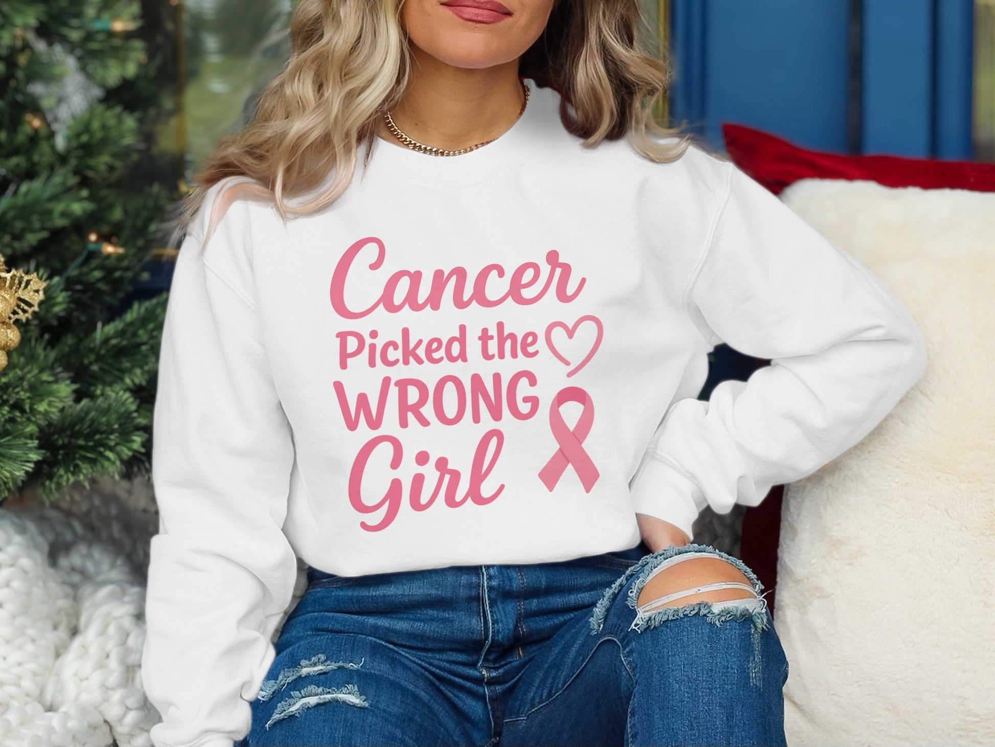 Cancer Picked The Wrong Girl Sweatshirt product type